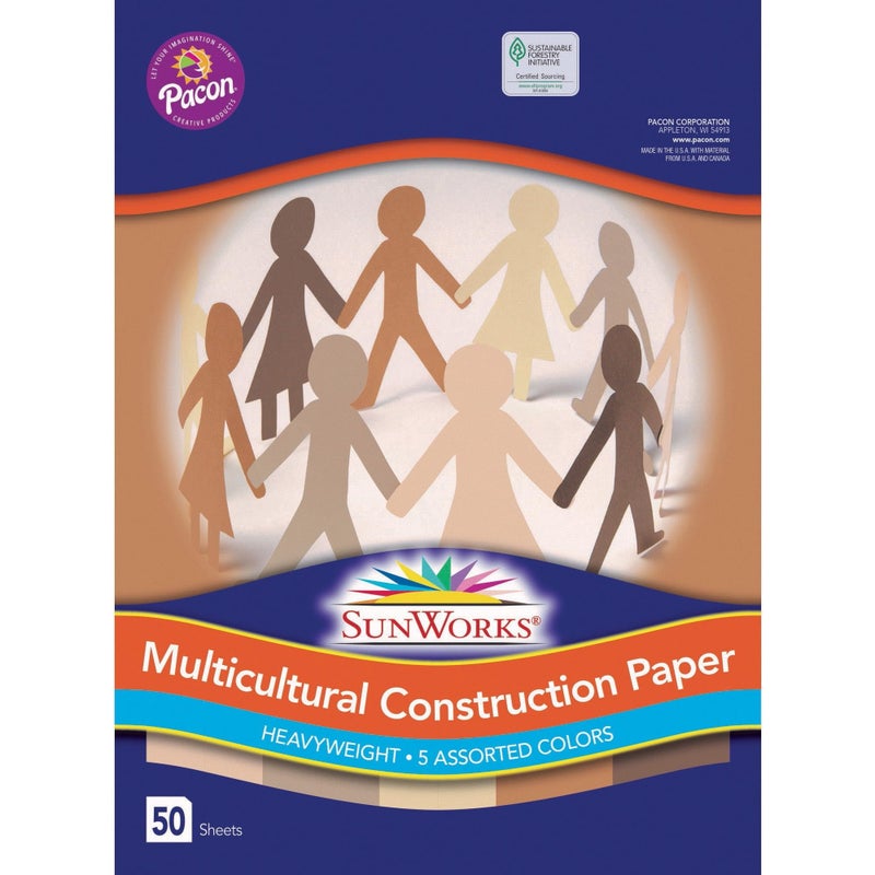 Pacon Multicultural Construction Paper, 9"x12", 50/PK, Assorted - Image 2